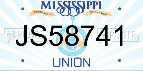 JS58741 Mississippi License Plate