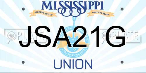 JSA21G Mississippi License Plate