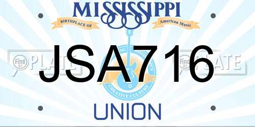 JSA716 Mississippi License Plate