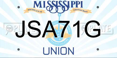 JSA71G Mississippi License Plate