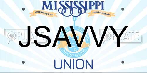 JSAVVY Mississippi License Plate