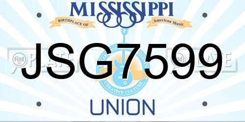 JSG7599 Mississippi License Plate
