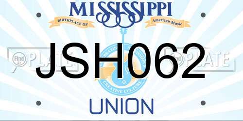 JSH062 Mississippi License Plate