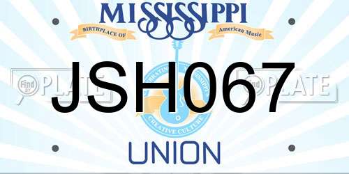 JSH067 Mississippi License Plate