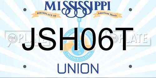 JSH06T Mississippi License Plate