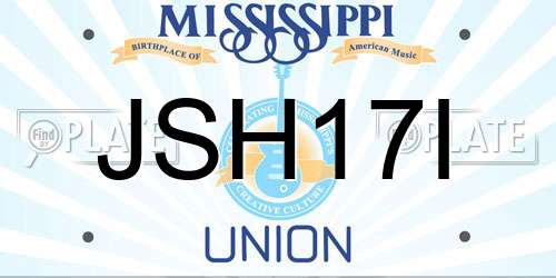 JSH17I Mississippi License Plate