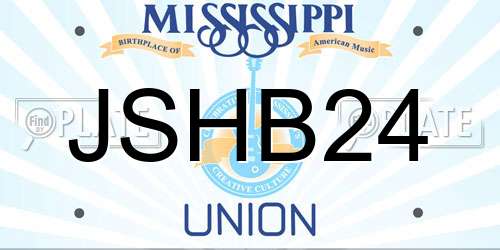 JSHB24 Mississippi License Plate