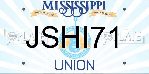 JSHI71 Mississippi License Plate