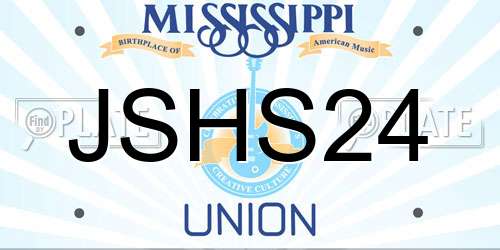 JSHS24 Mississippi License Plate