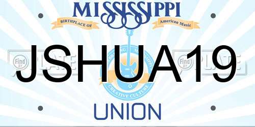 JSHUA19 Mississippi License Plate
