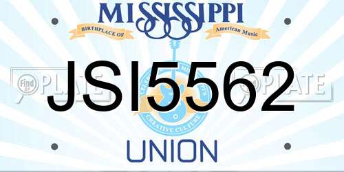 JSI5562 Mississippi License Plate