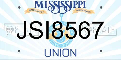 JSI8567 Mississippi License Plate