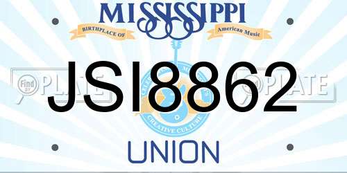 JSI8862 Mississippi License Plate