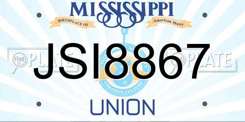 JSI8867 Mississippi License Plate