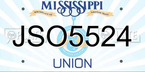 JSO5524 Mississippi License Plate