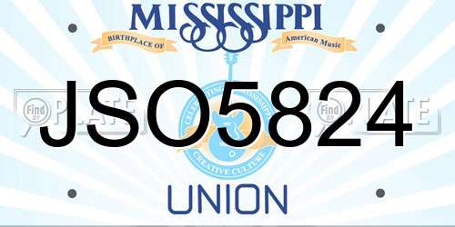 JSO5824 Mississippi License Plate