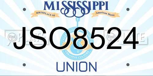 JSO8524 Mississippi License Plate
