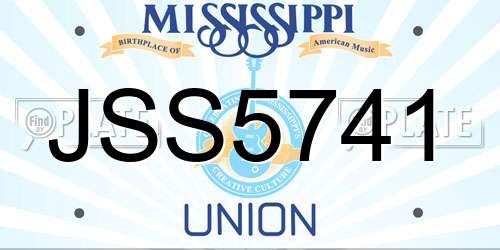 JSS5741 Mississippi License Plate