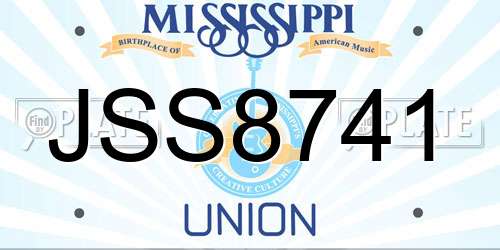 JSS8741 Mississippi License Plate