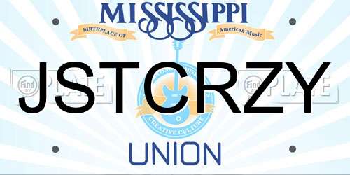 JSTCRZY Mississippi License Plate