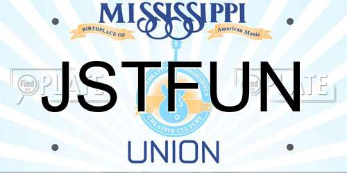 JSTFUN Mississippi License Plate