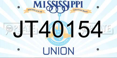 JT40154 Mississippi License Plate