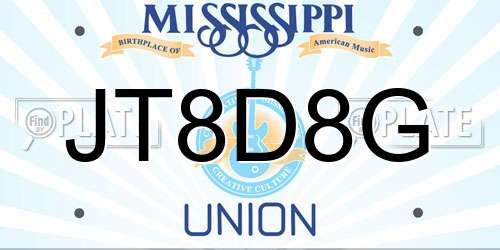 JT8D8G Mississippi License Plate