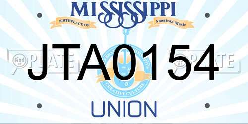 JTA0154 Mississippi License Plate