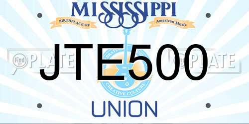 JTE500 Mississippi License Plate