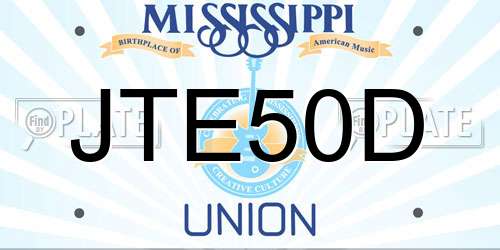 JTE50D Mississippi License Plate
