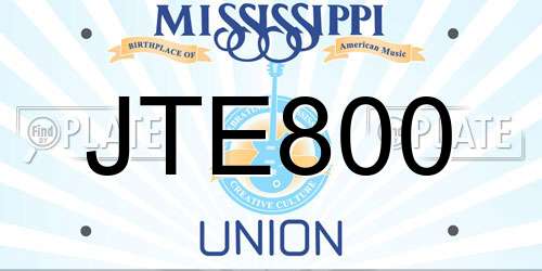 JTE800 Mississippi License Plate