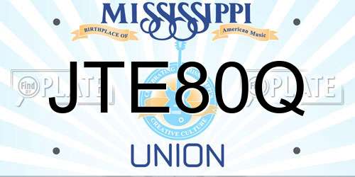 JTE80Q Mississippi License Plate