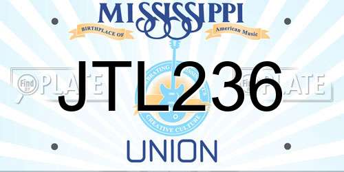JTL236 Mississippi License Plate