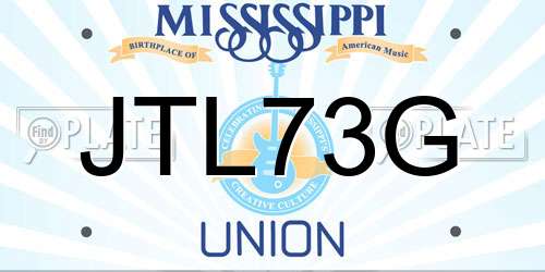JTL73G Mississippi License Plate