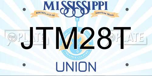JTM28T Mississippi License Plate
