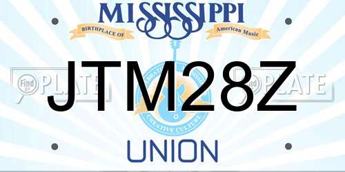 JTM28Z Mississippi License Plate