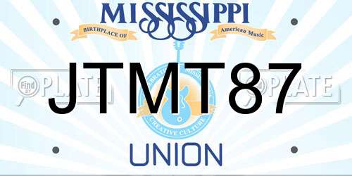 JTMT87 Mississippi License Plate