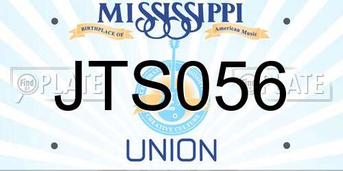 JTS056 Mississippi License Plate