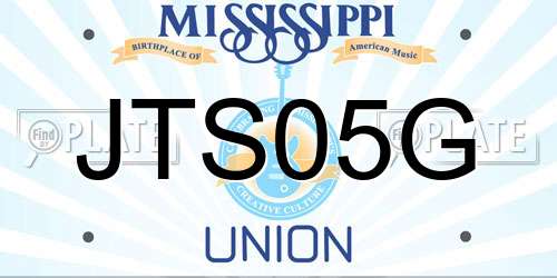 JTS05G Mississippi License Plate