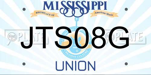 JTS08G Mississippi License Plate