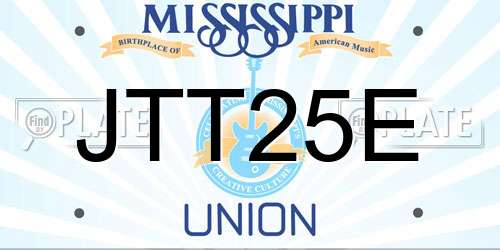 JTT25E Mississippi License Plate