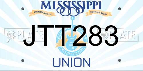JTT283 Mississippi License Plate