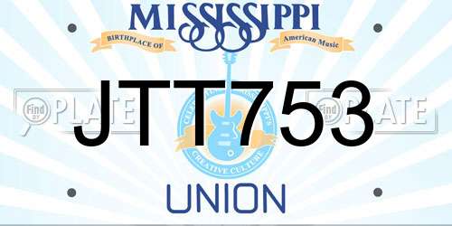 JTT753 Mississippi License Plate