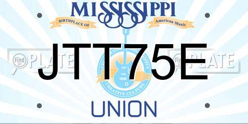 JTT75E Mississippi License Plate