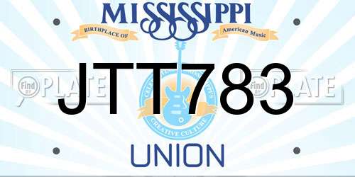 JTT783 Mississippi License Plate