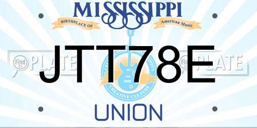 JTT78E Mississippi License Plate