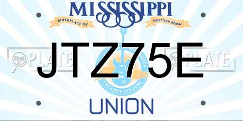 JTZ75E Mississippi License Plate