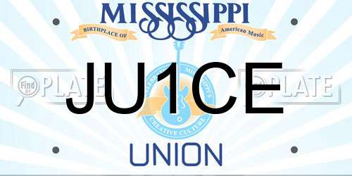 JU1CE Mississippi License Plate