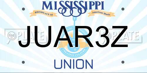JUAR3Z Mississippi License Plate