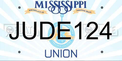 JUDE124 Mississippi License Plate
